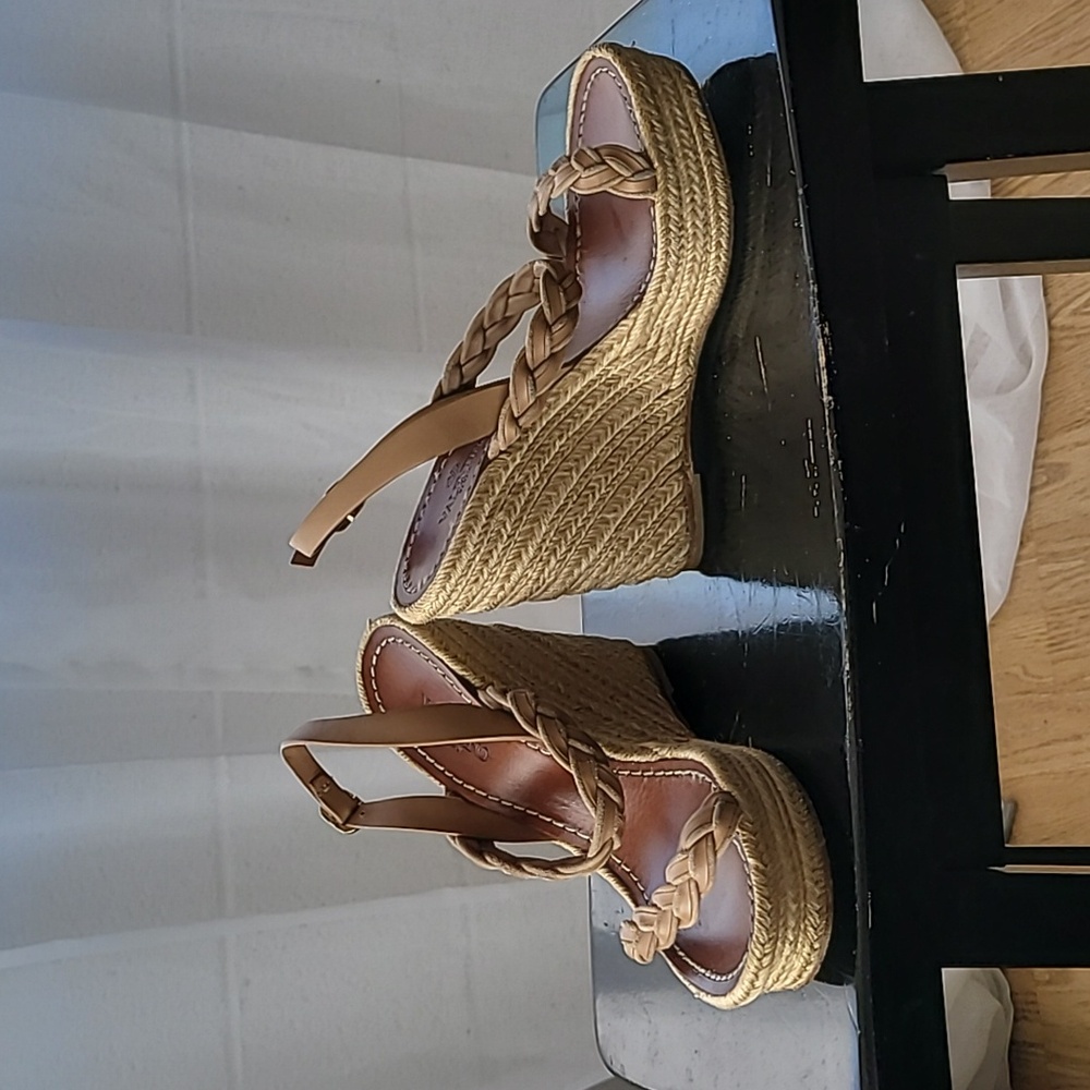 Valentino Garavani Braided Leather Double-Strap Espadrille, Taupe 37 7 sandal